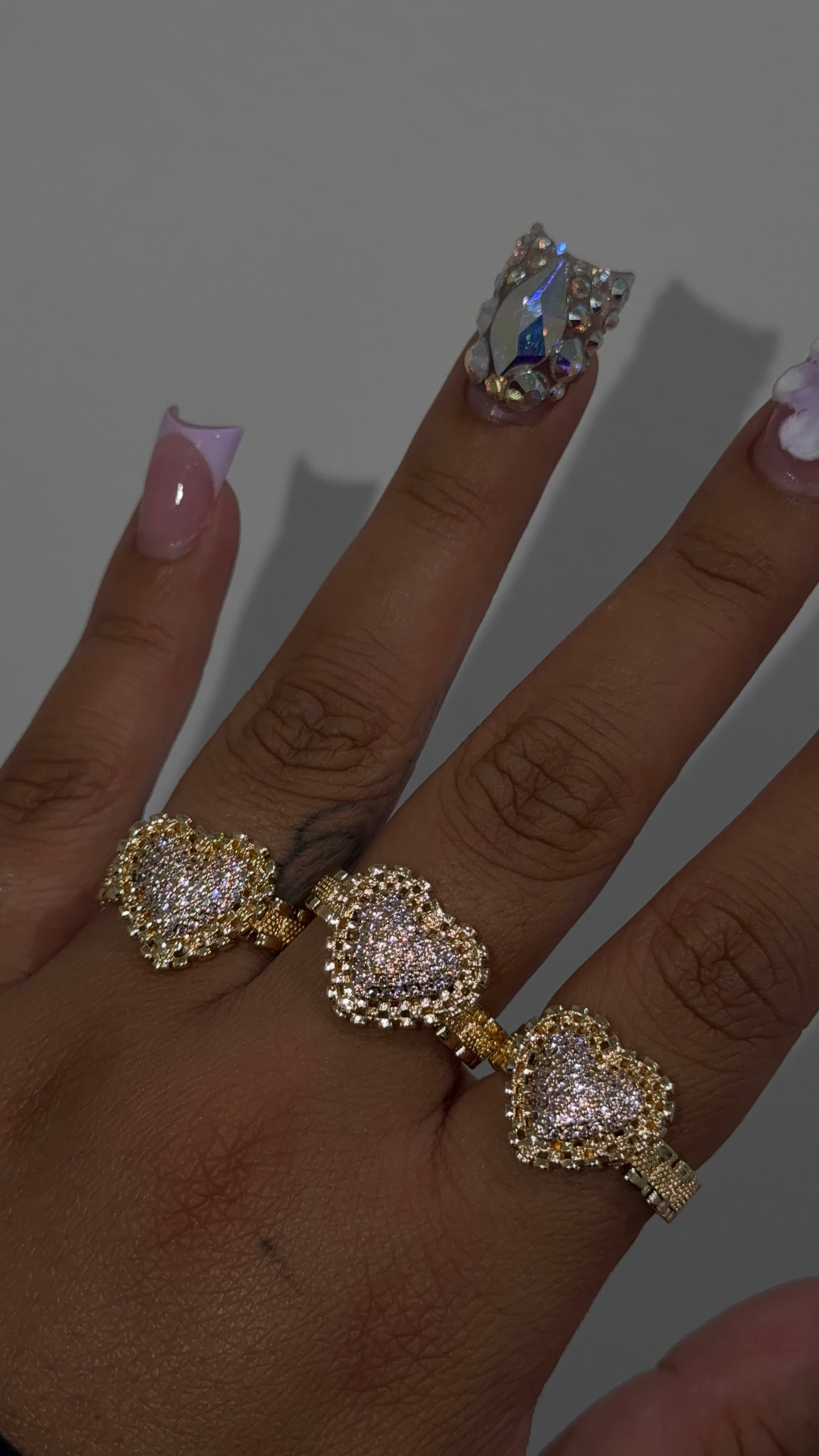 Rolex All Around Pink Heart Ring
