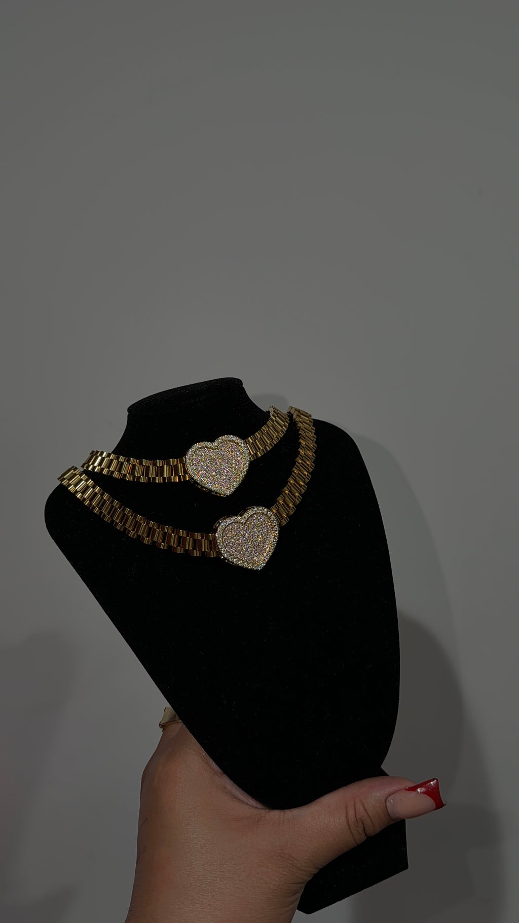 Pink Heart Rolex Chain