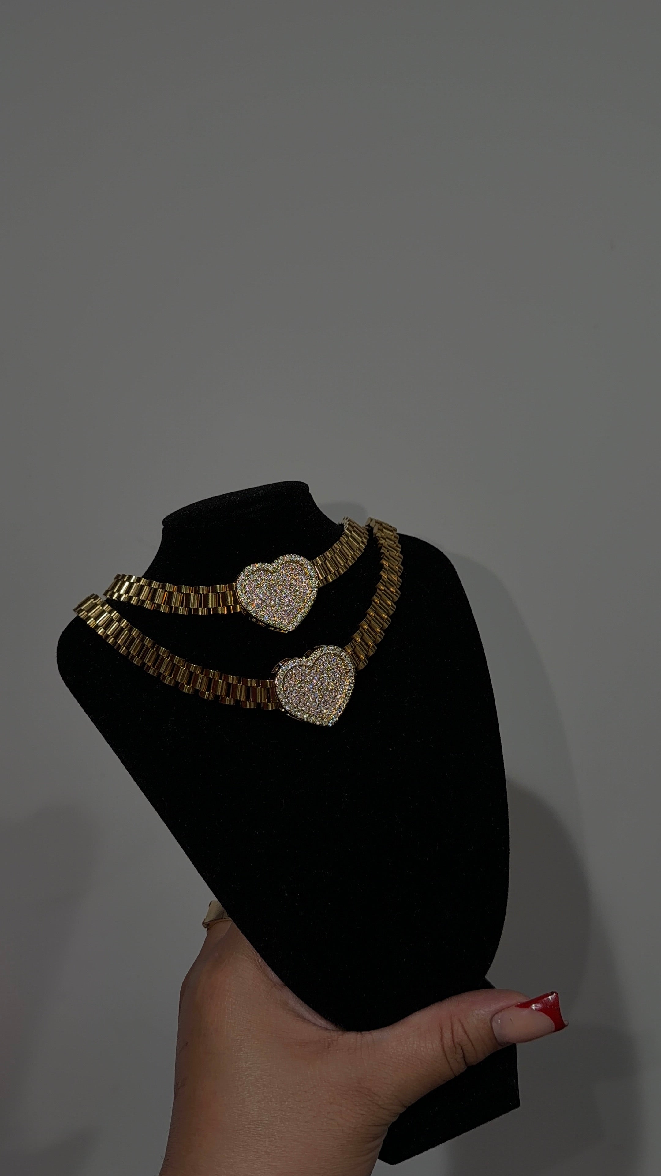 Pink Heart Rolex Chain
