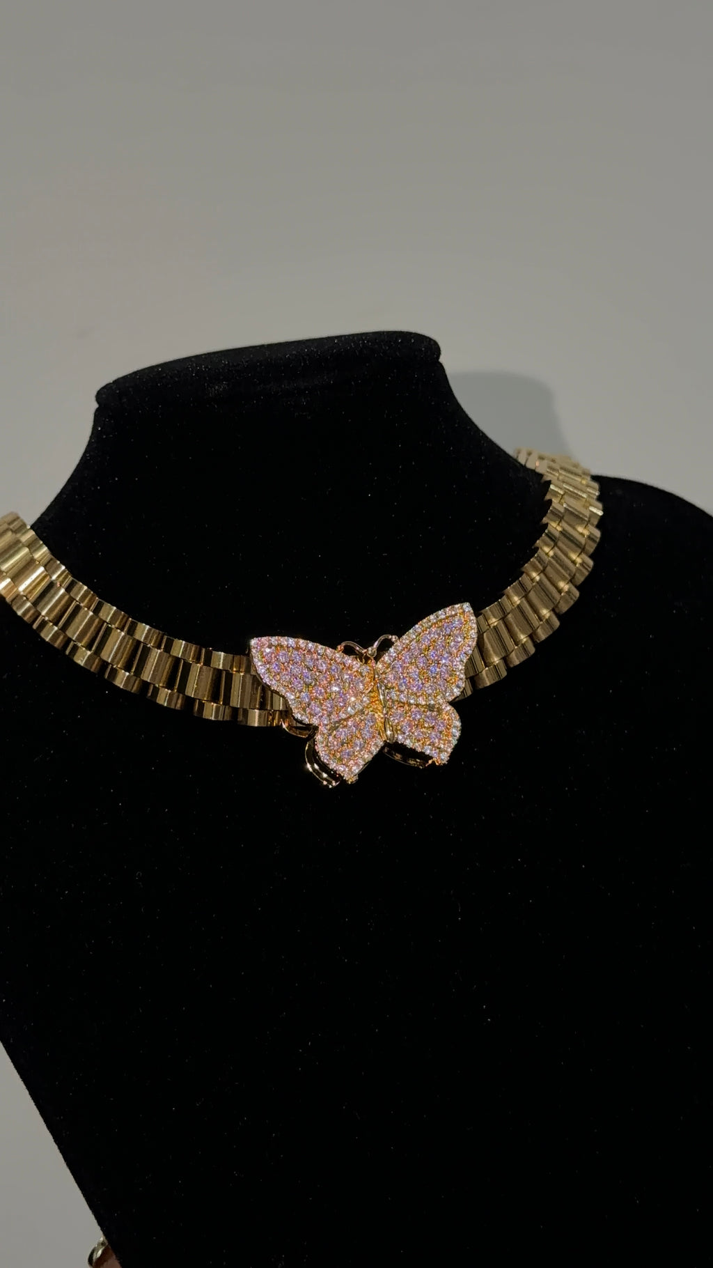 Pink Butterfly Rolex Chain