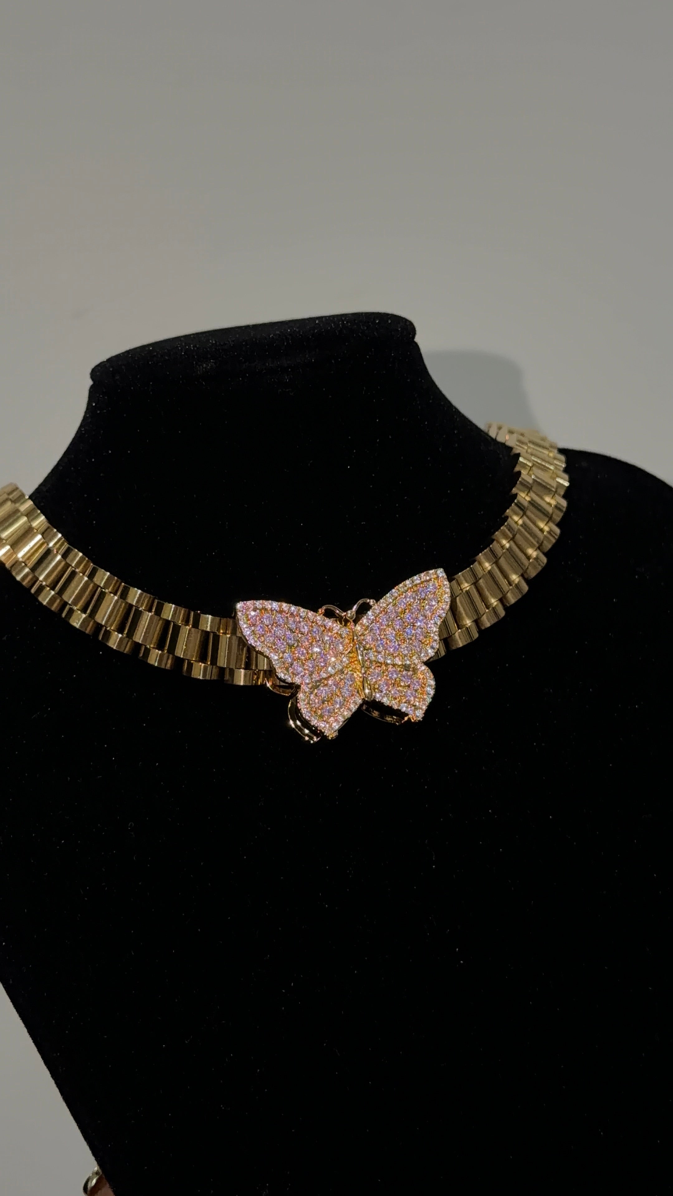 Pink Butterfly Rolex Chain