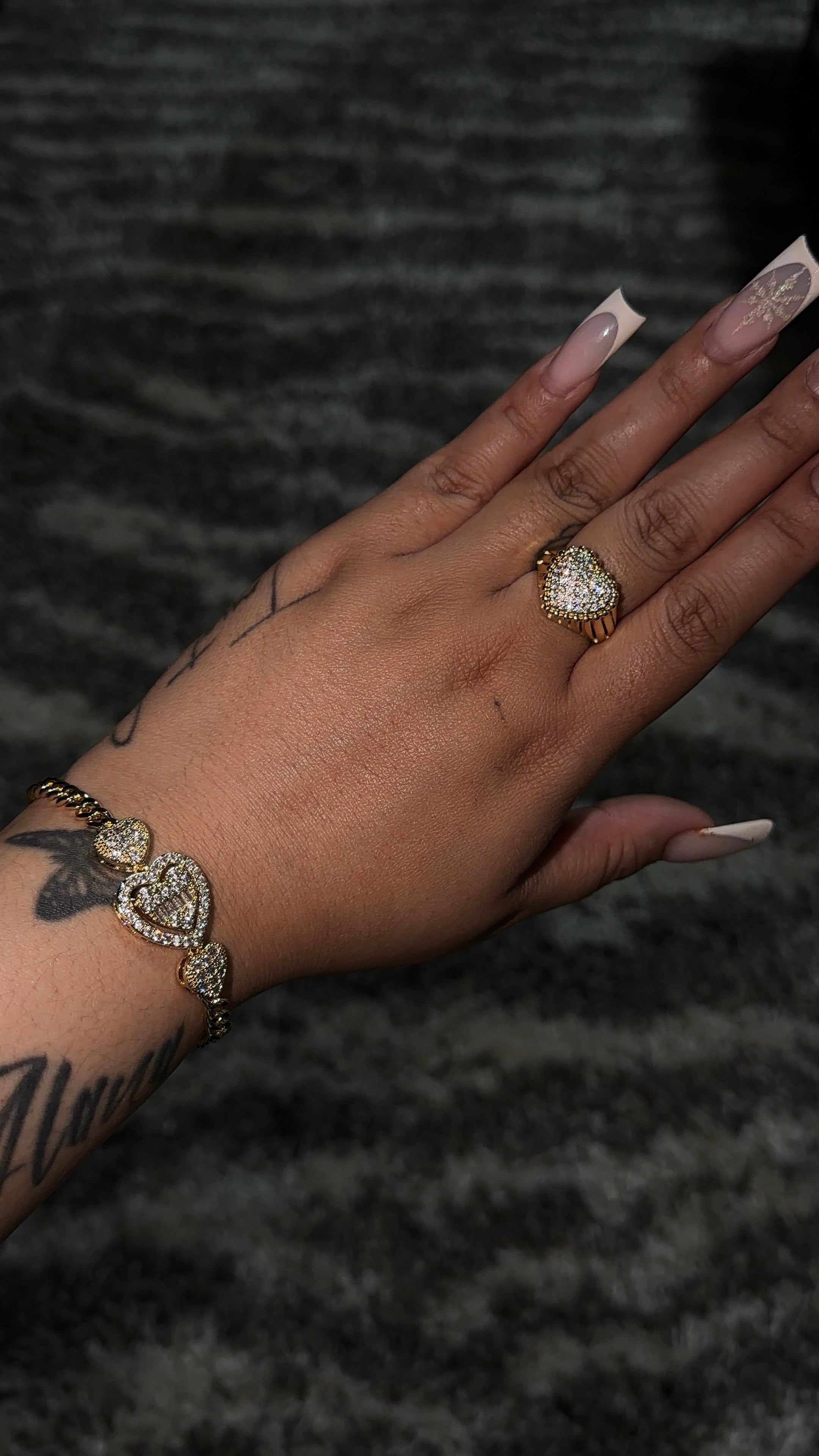 Big Diamond Heart Ring