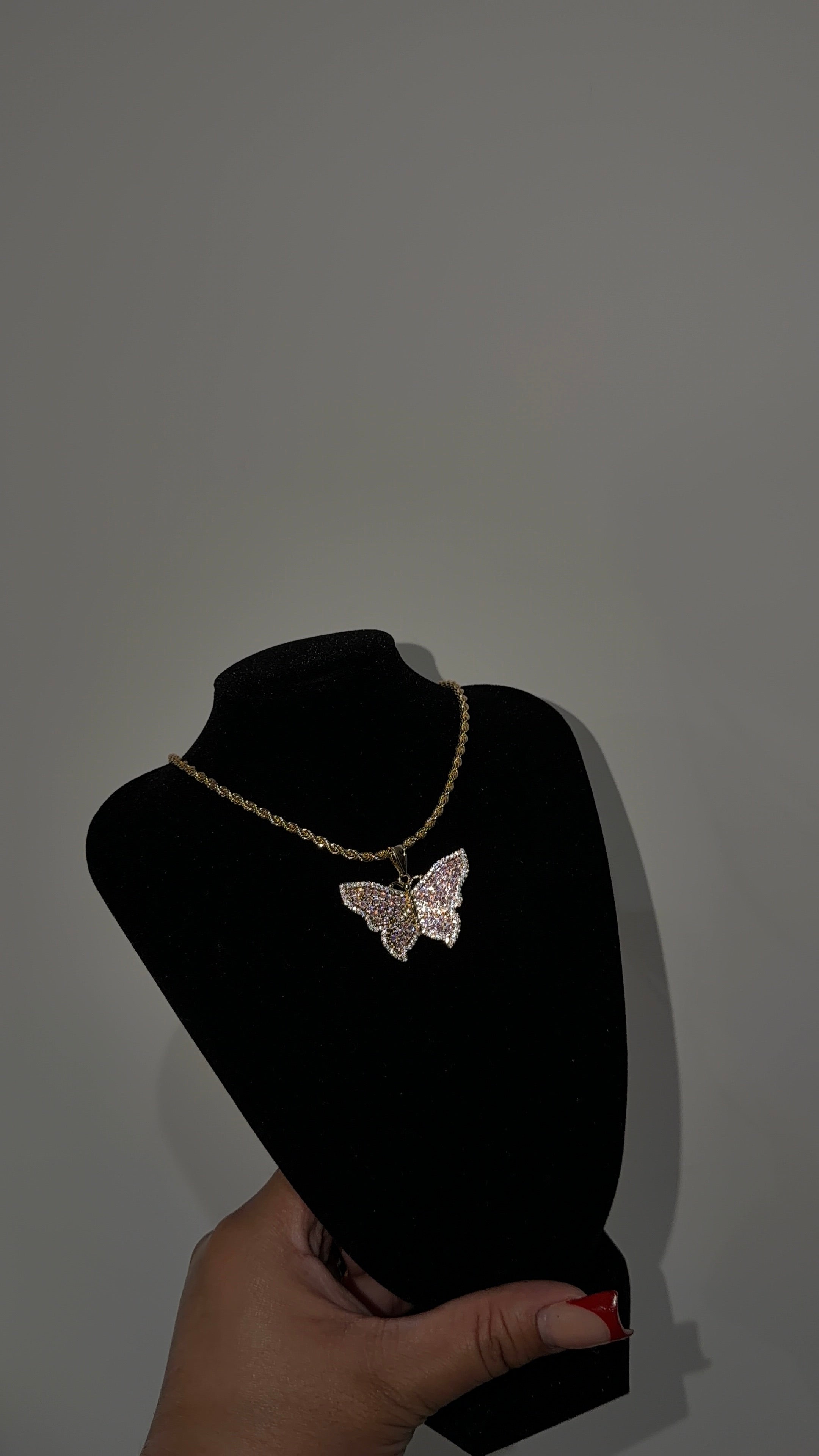 Big Pink Butterfly Chain