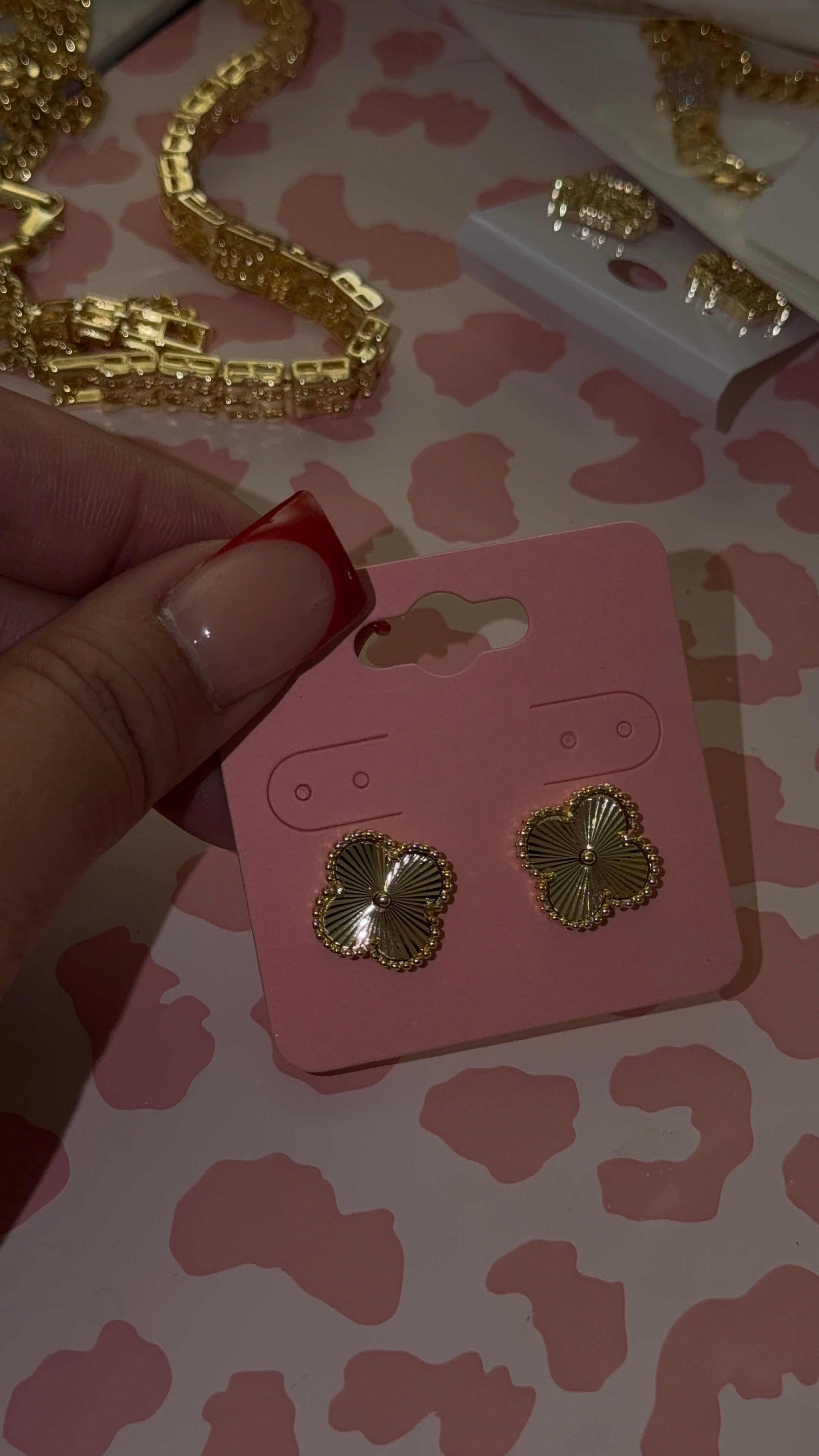 Gold Vcleef Earrings