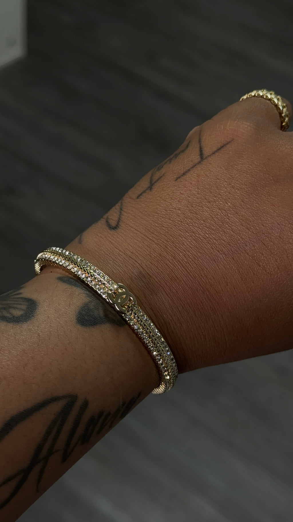 Double C Diamond Bangle