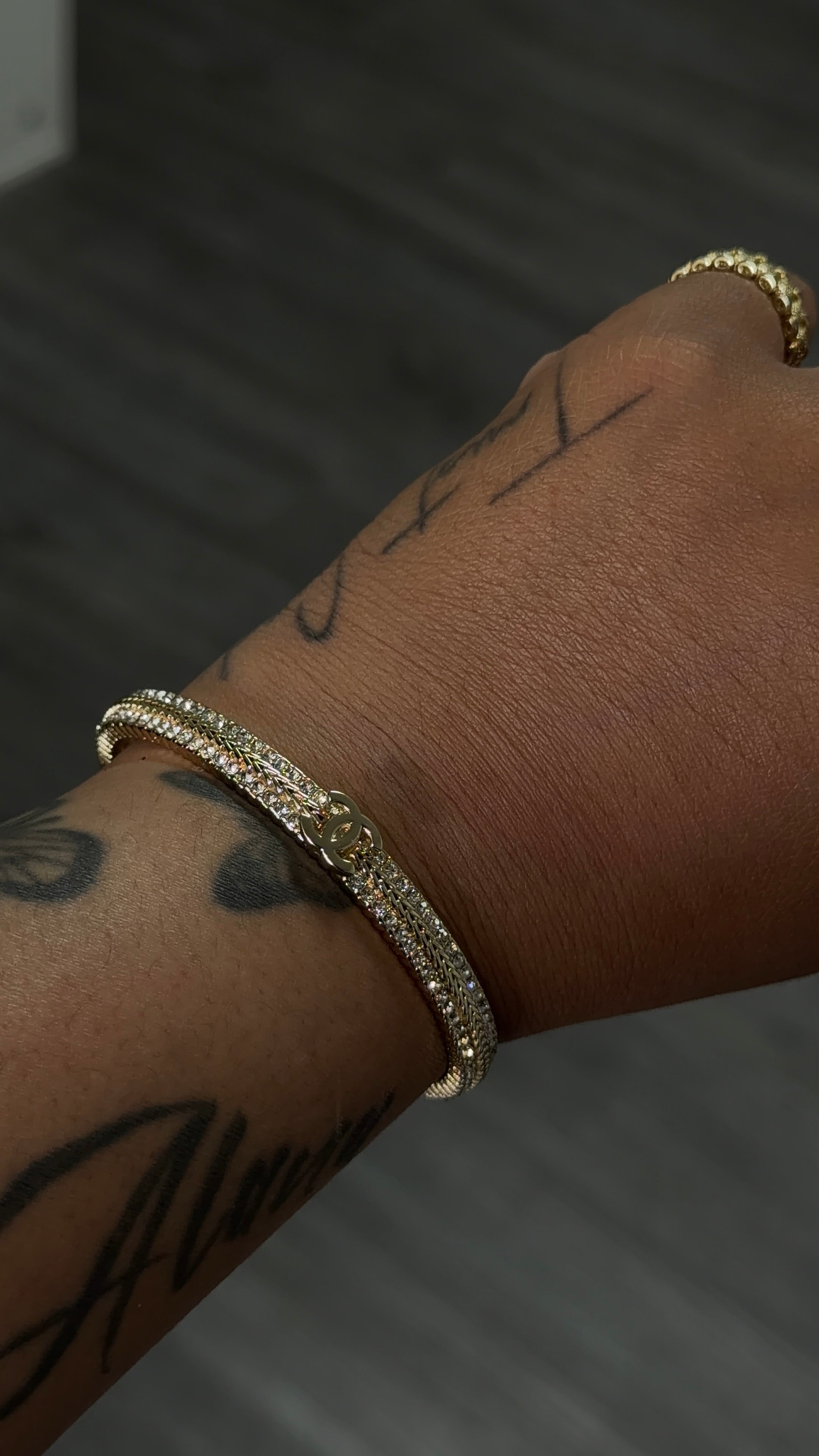 Double C Diamond Bangle