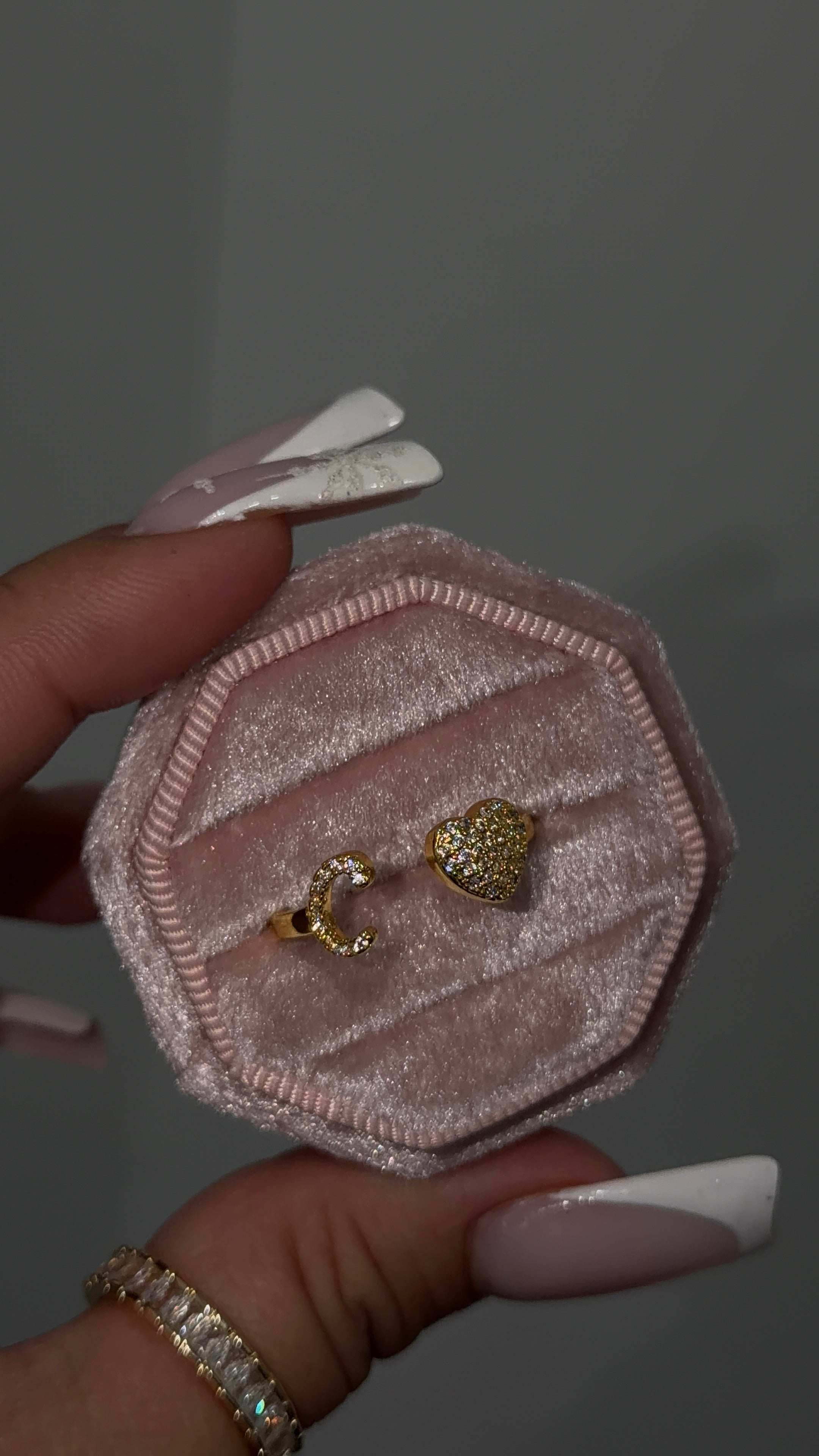 Initial Heart Diamond Ring