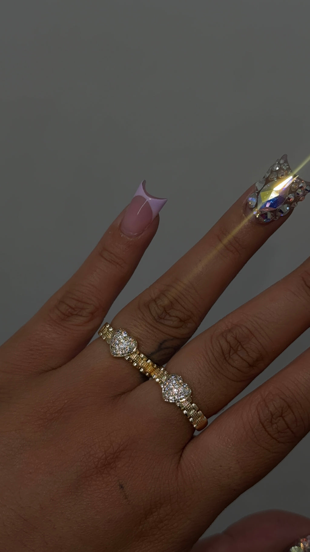 Lil Heart Bling Rolex Ring