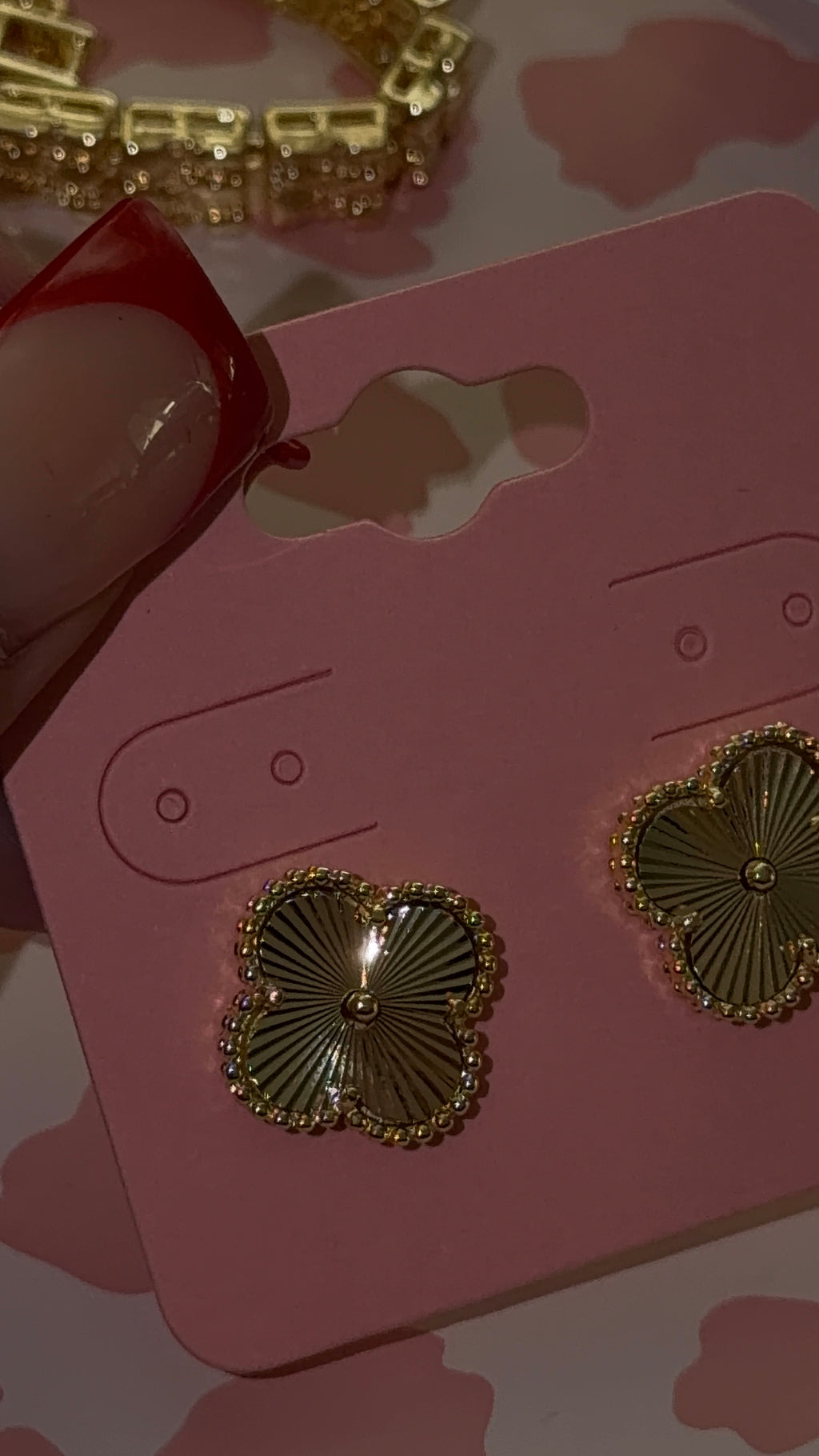 Gold Vcleef Earrings