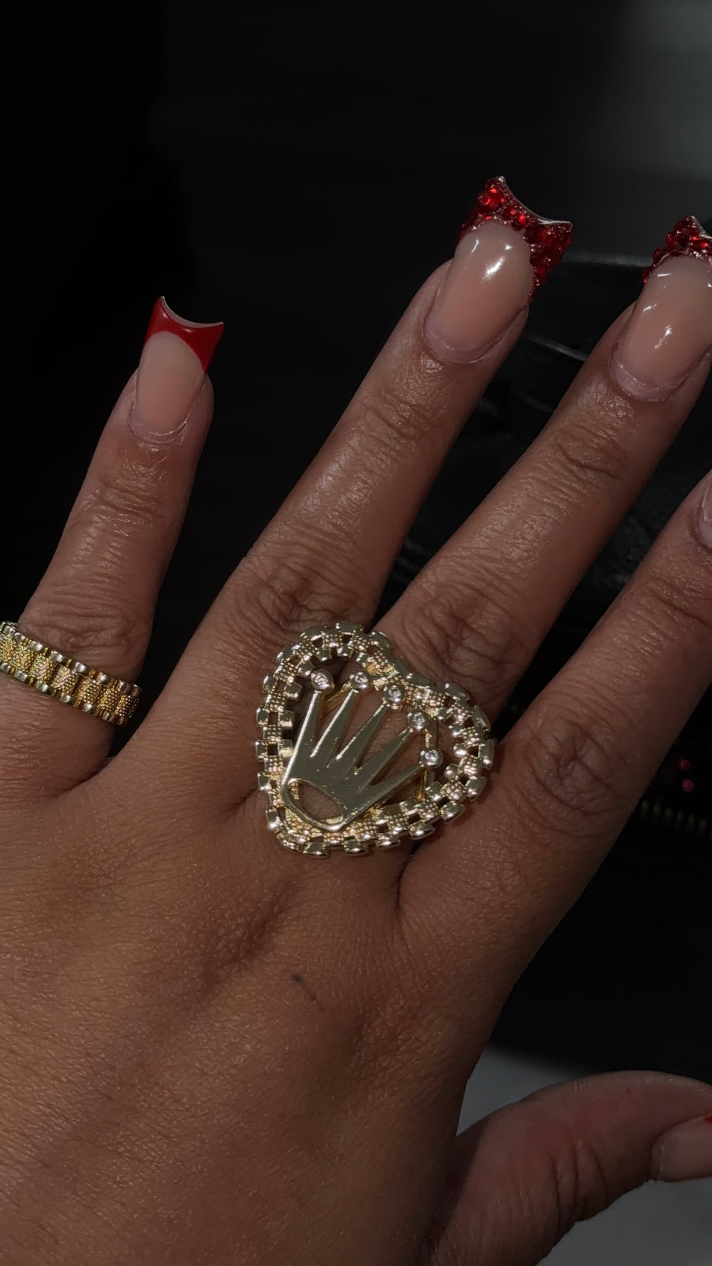 Big Heart Rolex Crown Ring