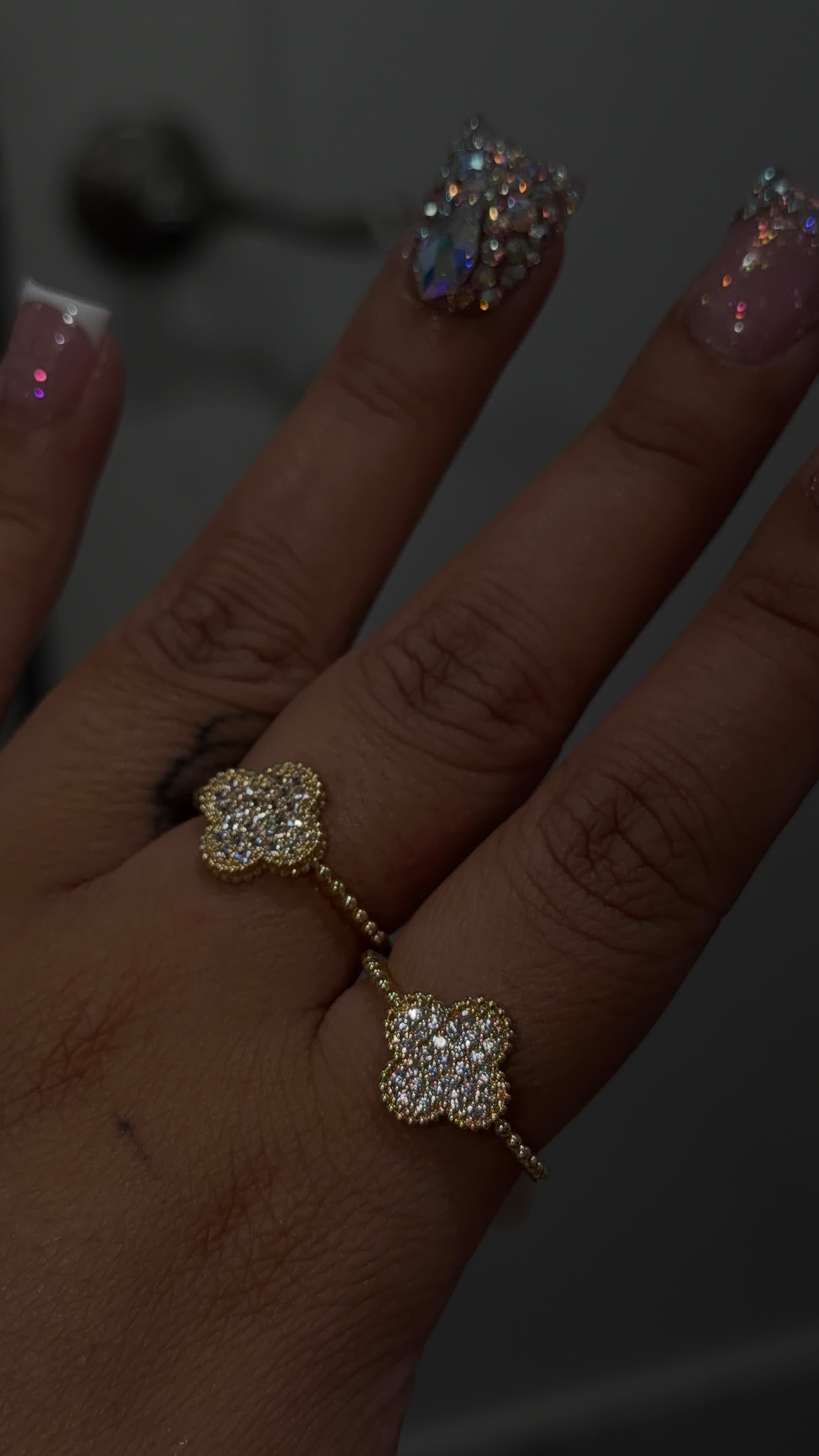 Dainty VCleef Diamond Ring