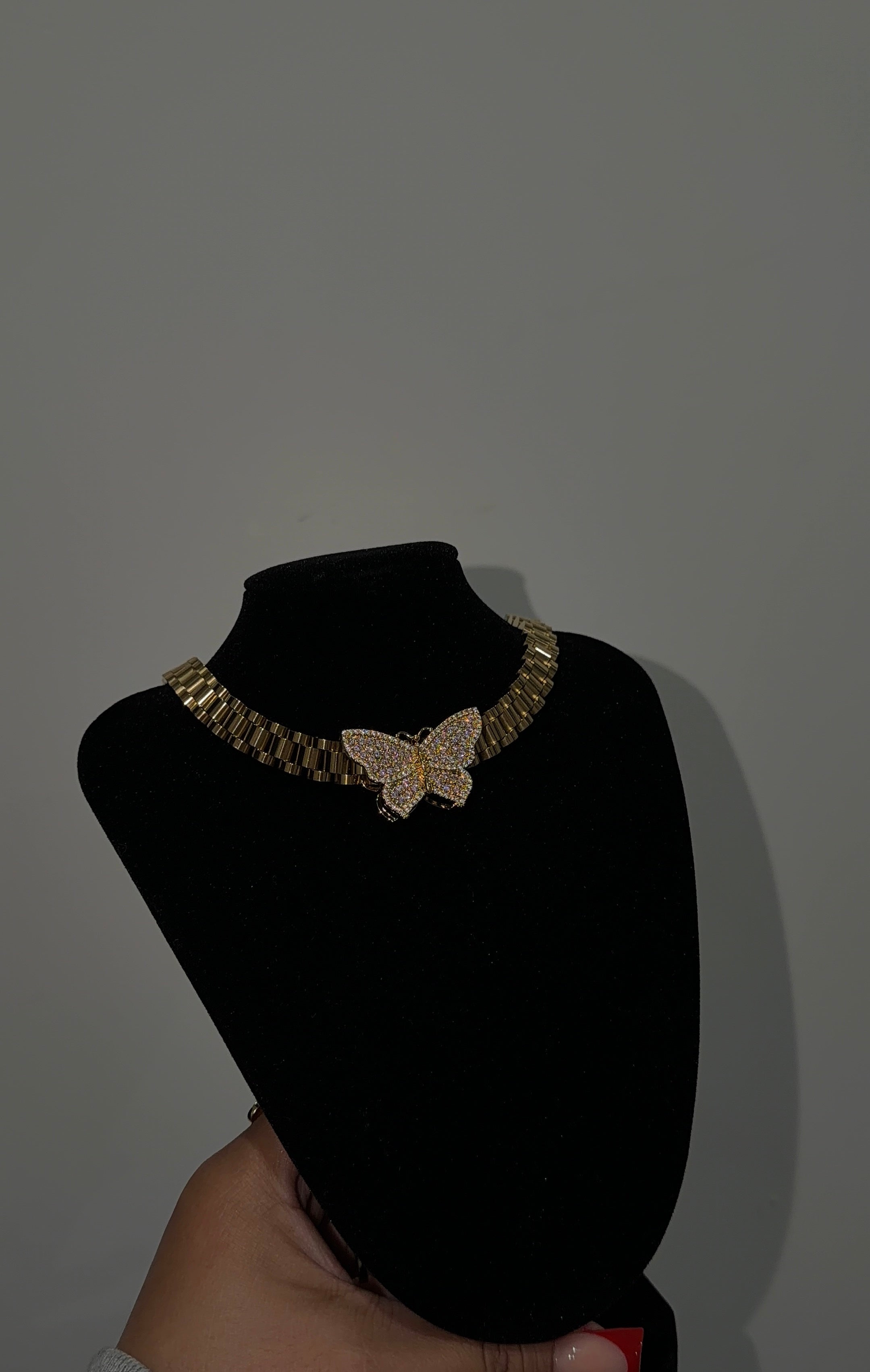 Pink Butterfly Rolex Chain