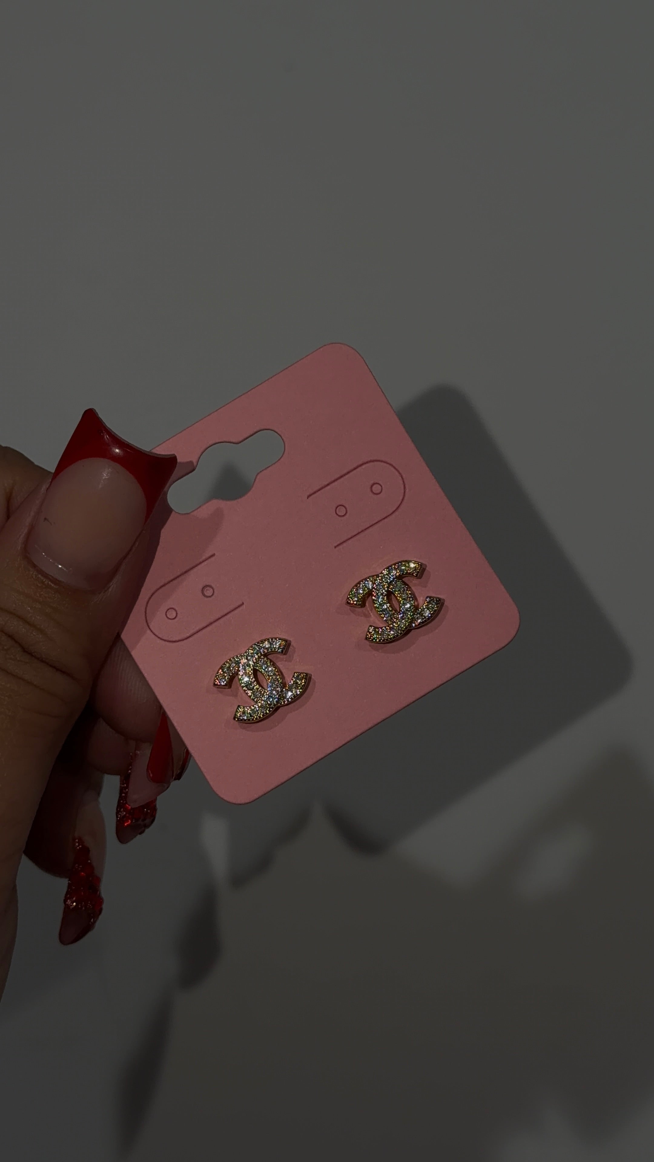 Double C Gold Diamond Stud