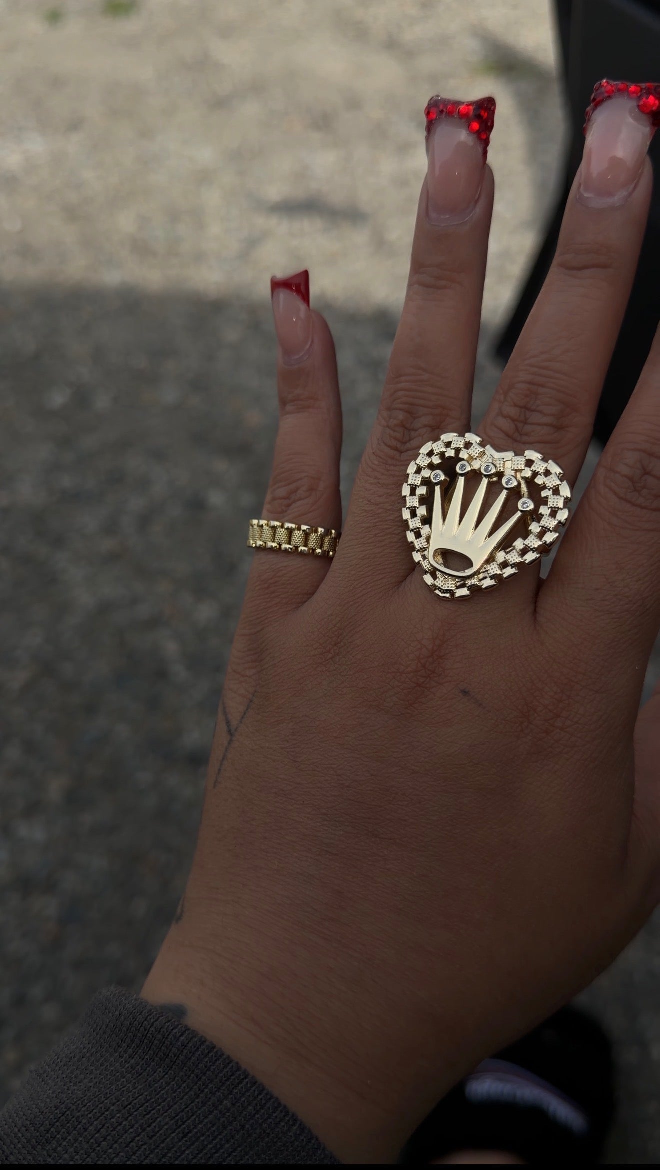 Big Heart Rolex Crown Ring