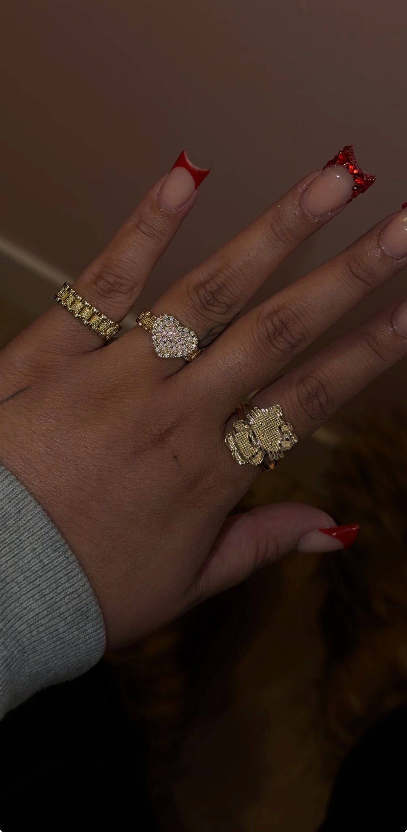 Diamond Pink Heart Rolex Ring