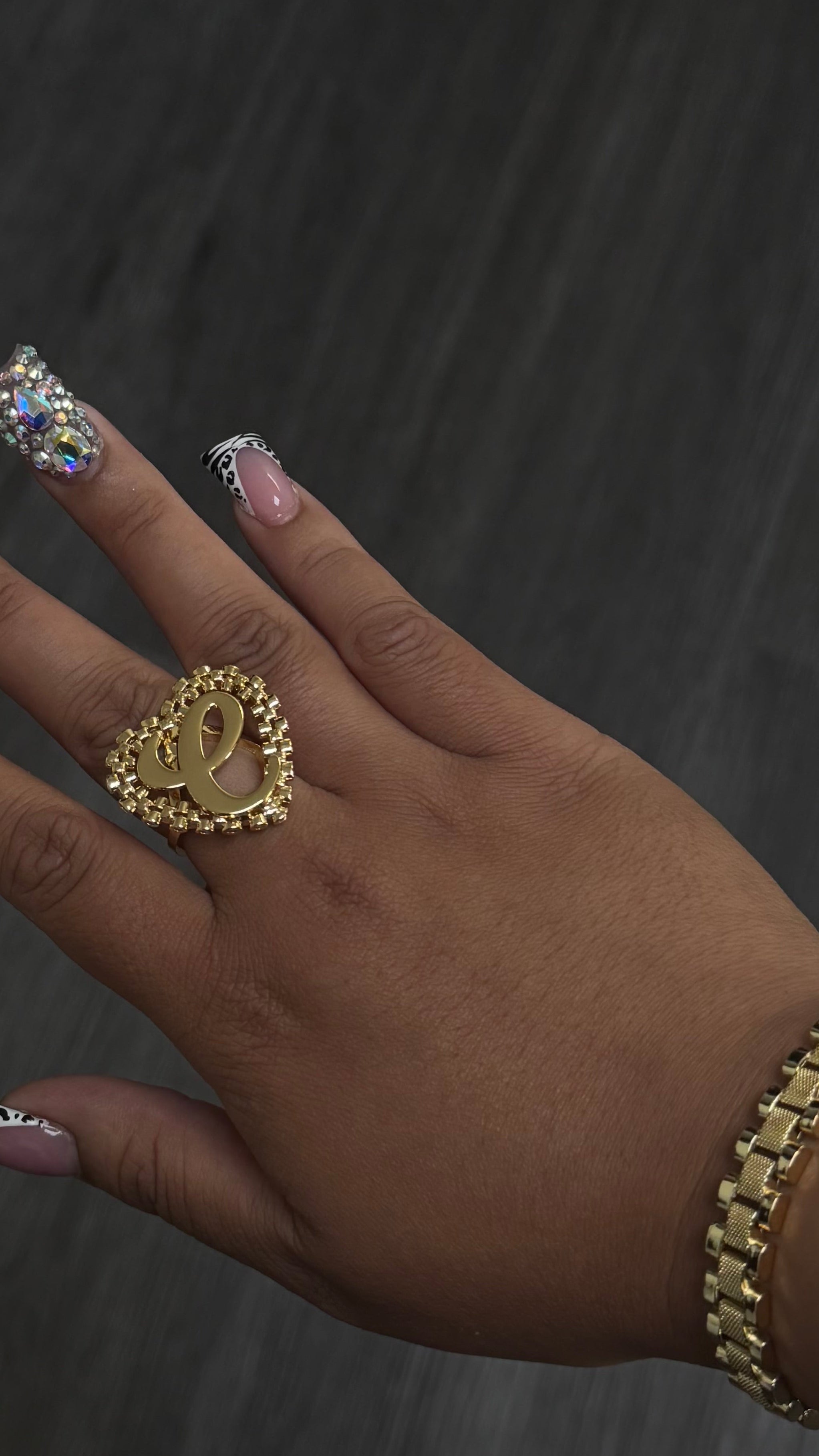 Letter Heart Rolex Custom Ring