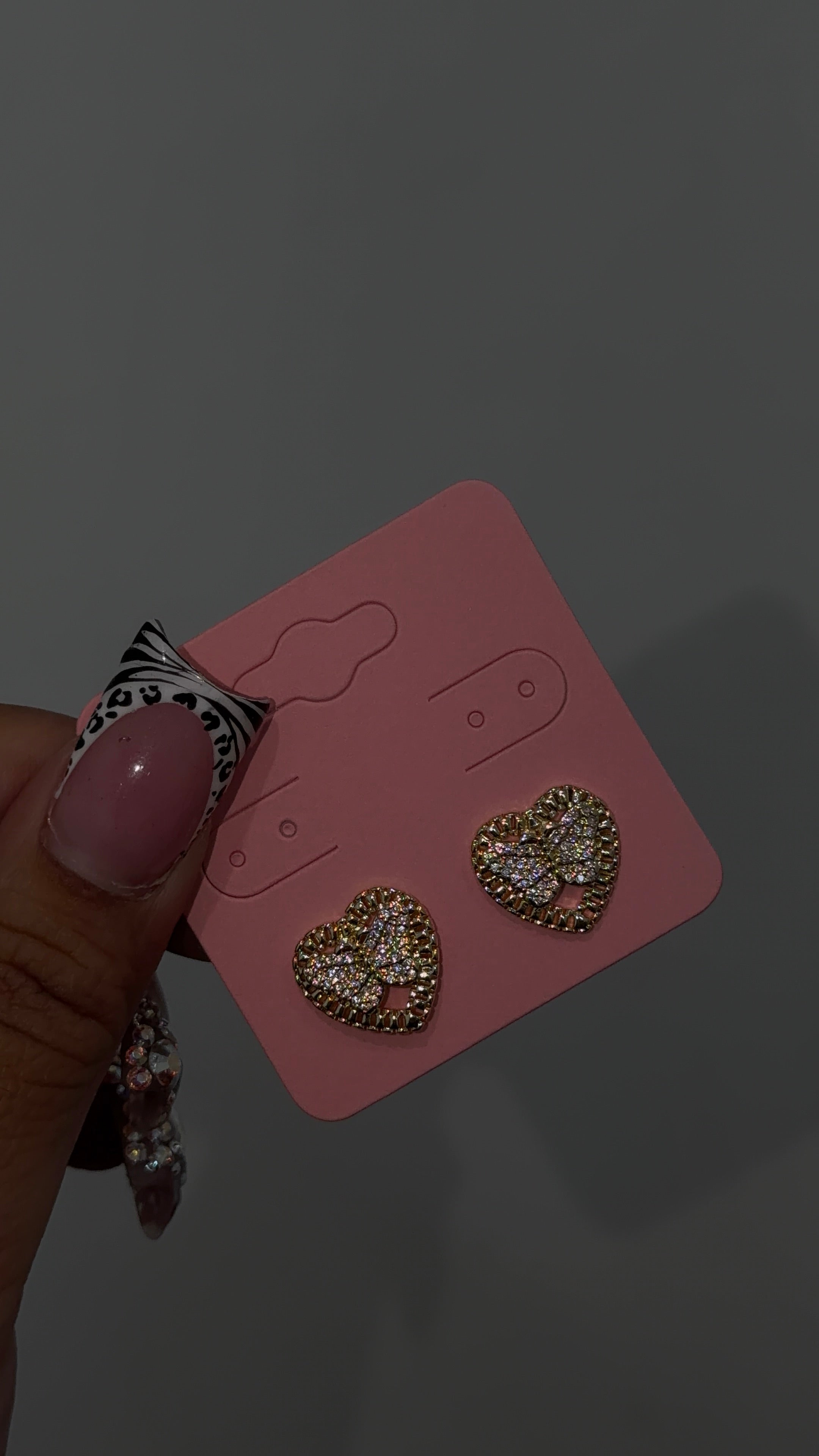 Pink Butterfly Heart Rolex Earrings