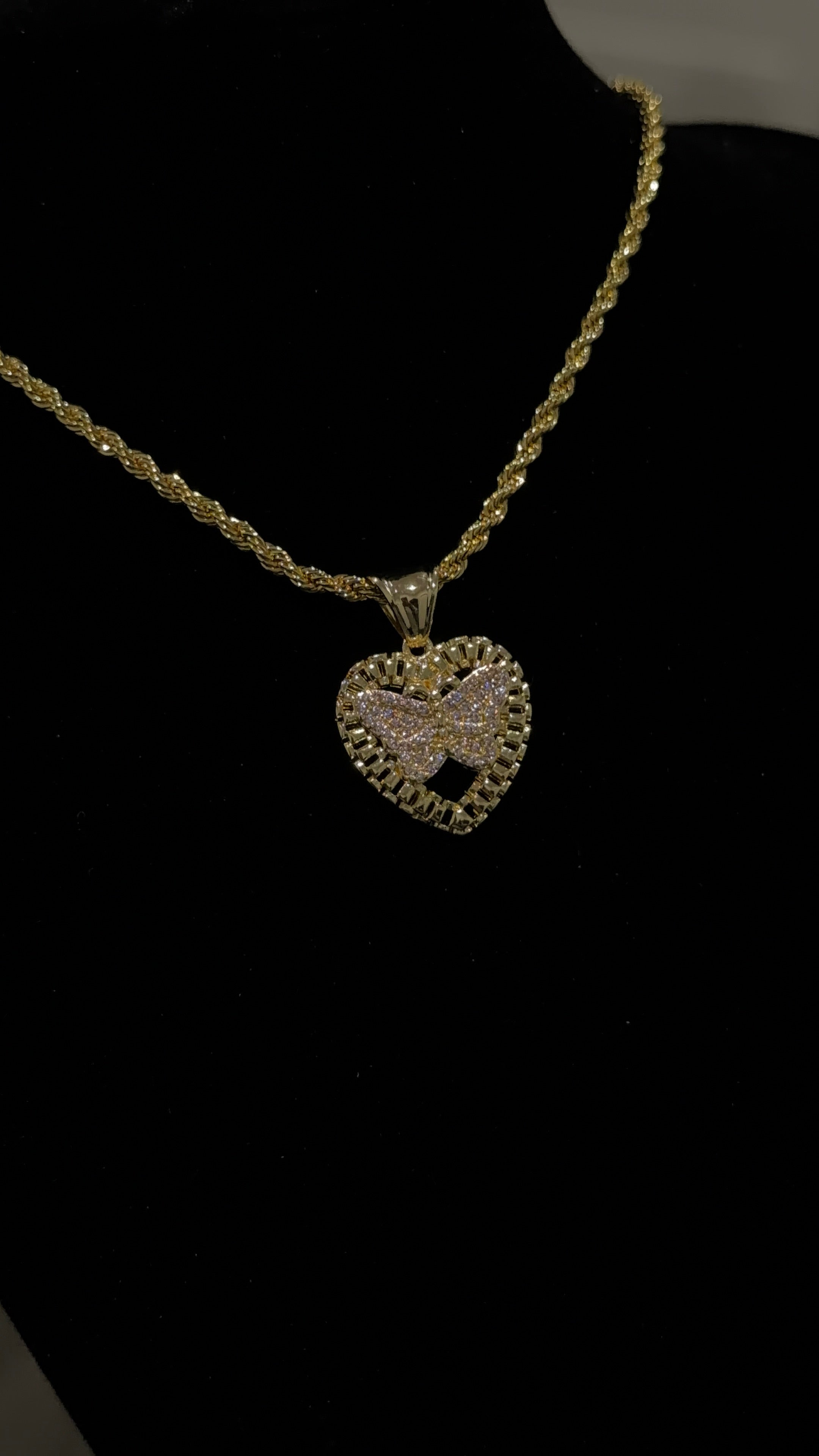 Dainty Heart Rolex Pink Butterfly Chain