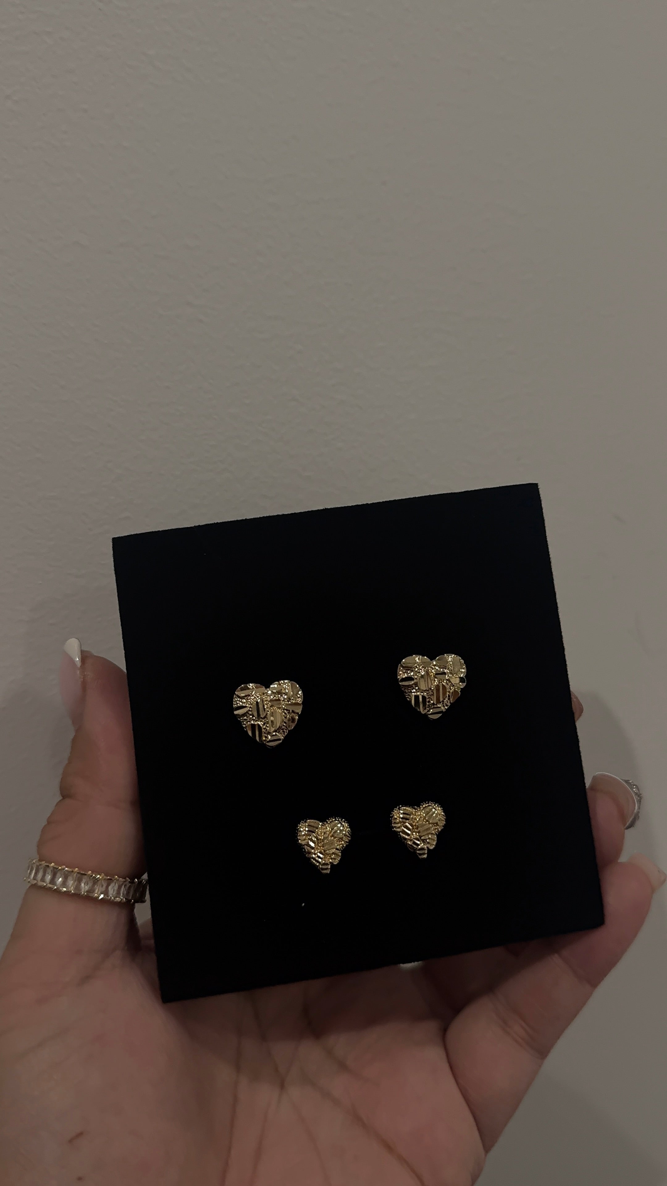 Small Nugget Heart Earrings