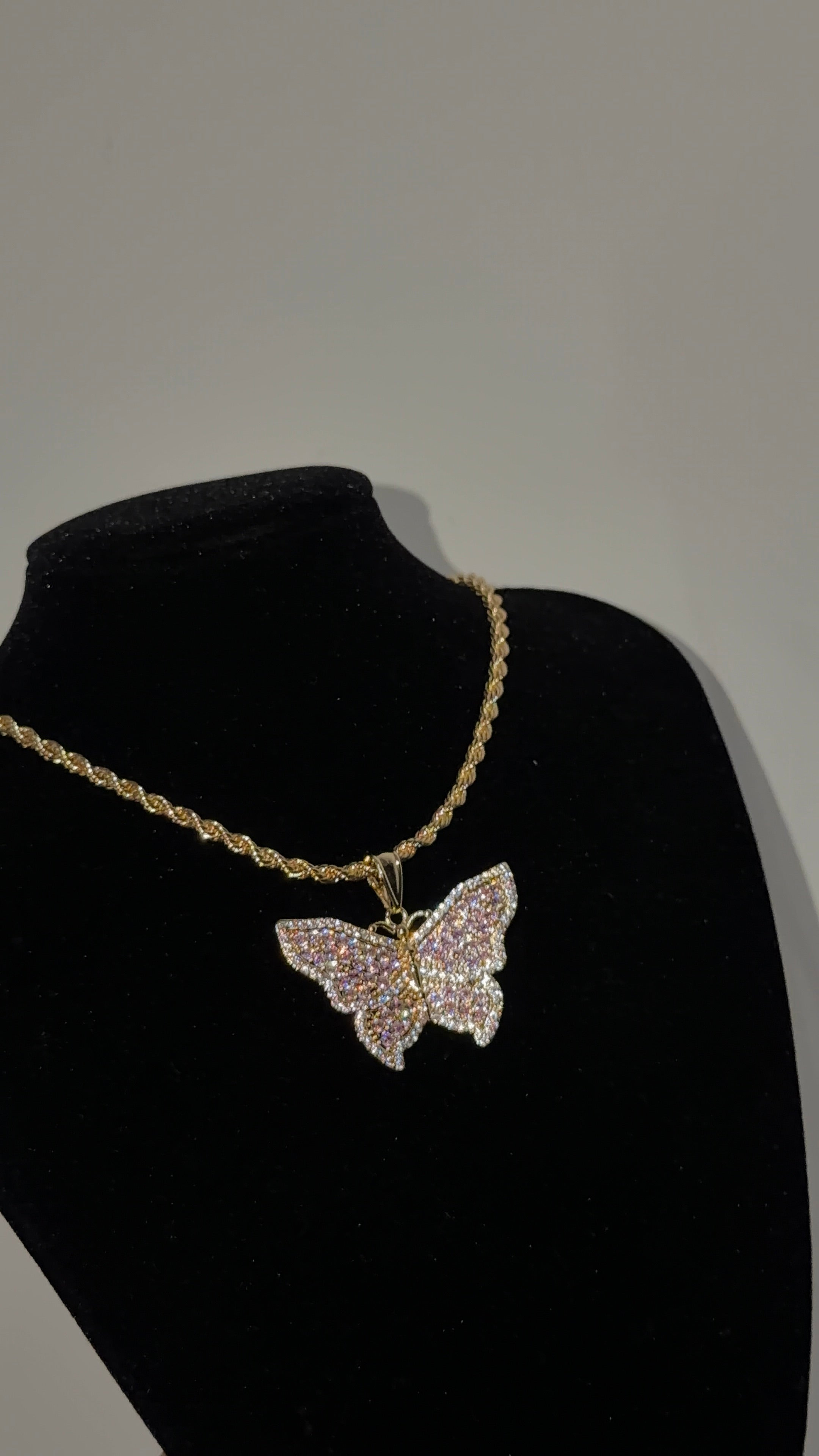 Big Pink Butterfly Chain