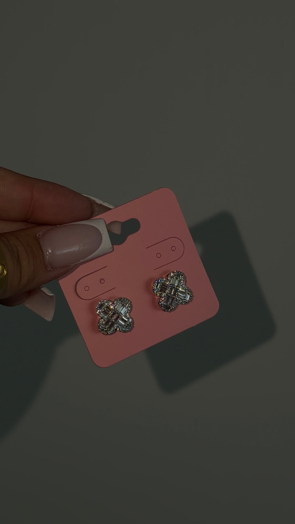 Silver Baguette Vcleef Earings