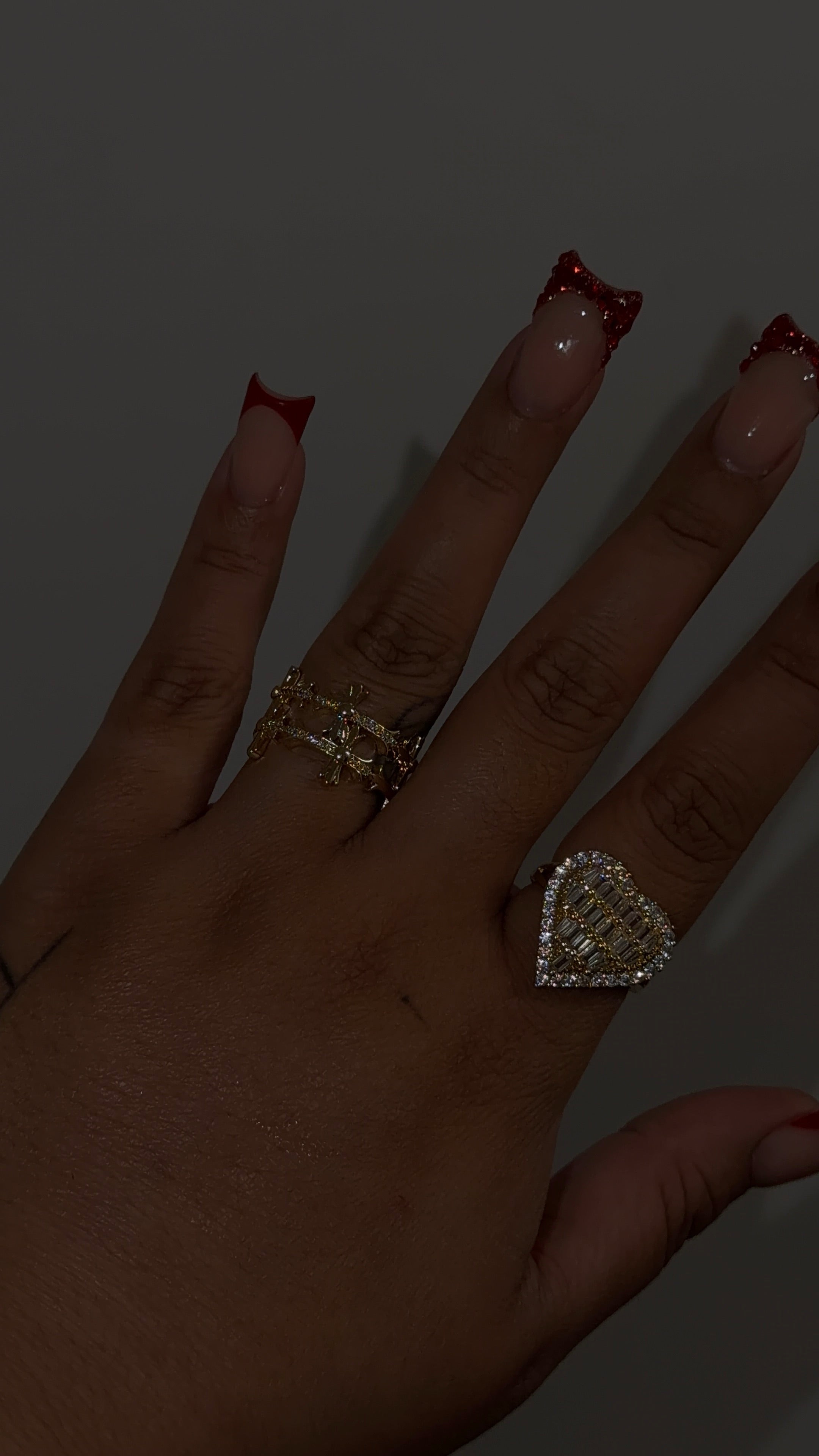 Big Heart Baguette Ring