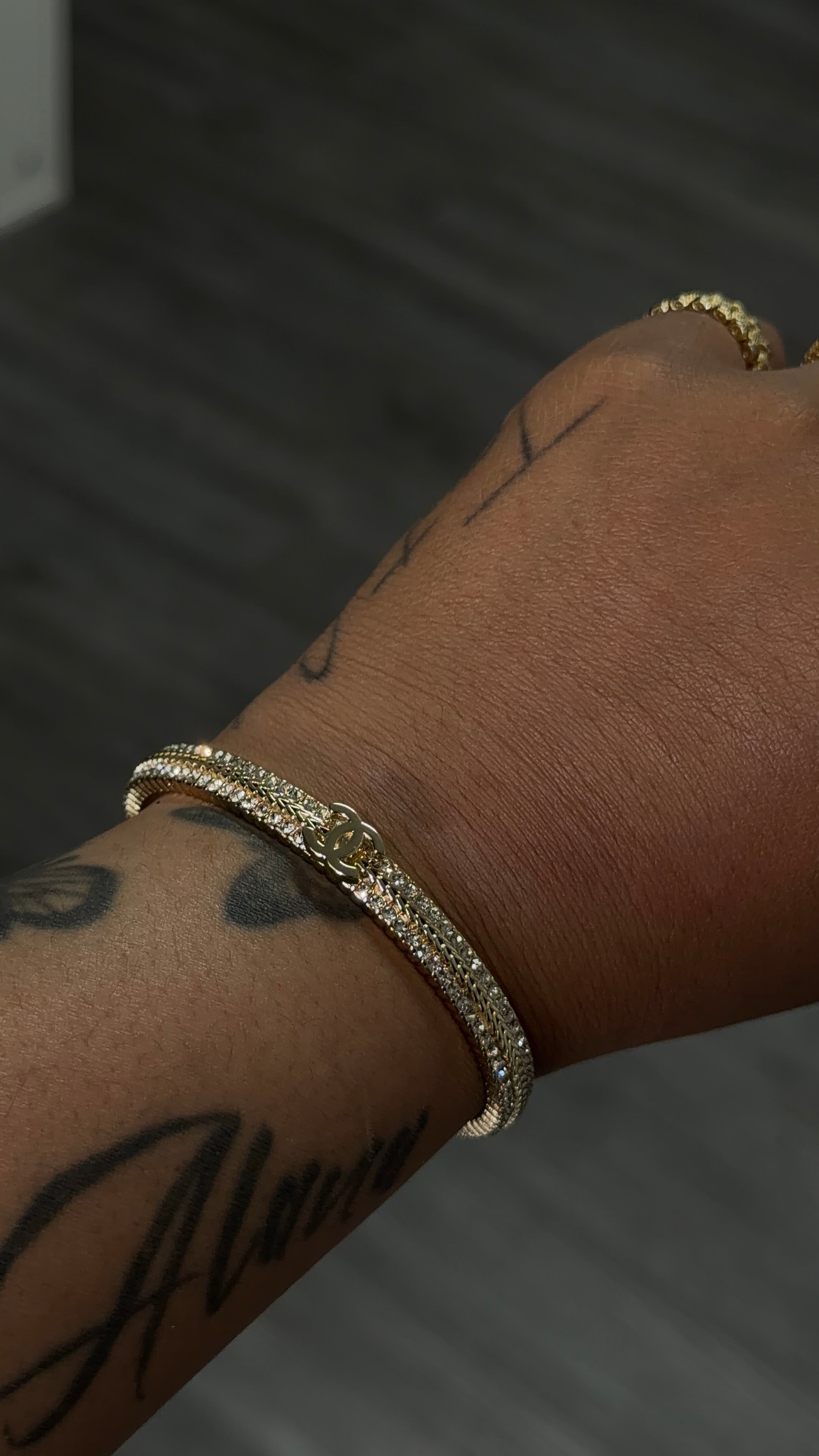 Double C Diamond Bangle