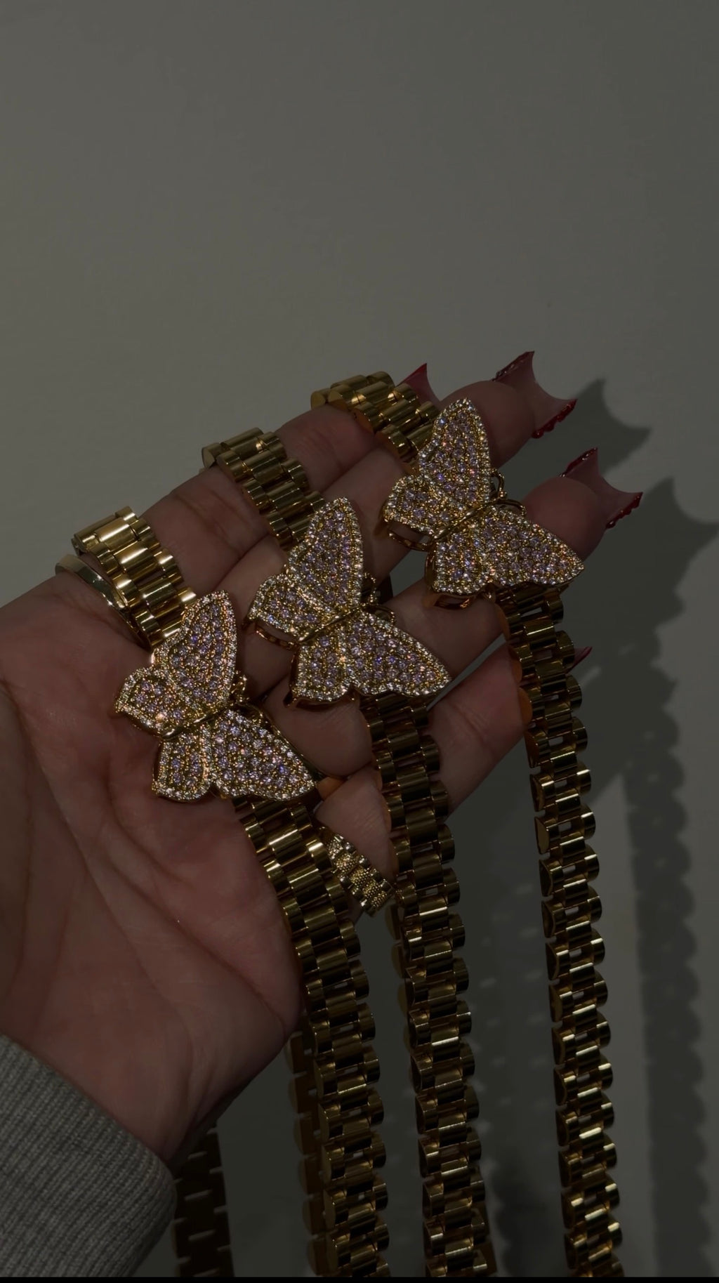 Pink Butterfly Rolex Chain