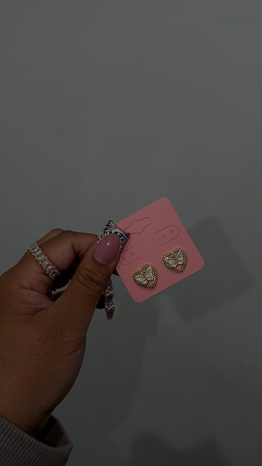 Pink Butterfly Heart Rolex Earrings