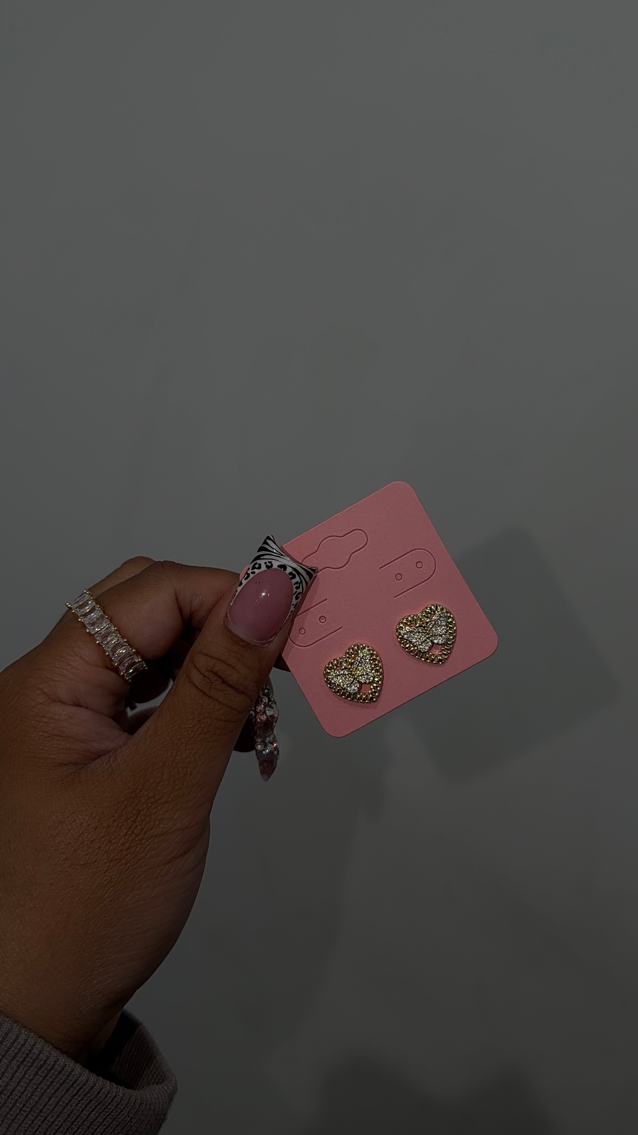 Pink Butterfly Heart Rolex Earrings