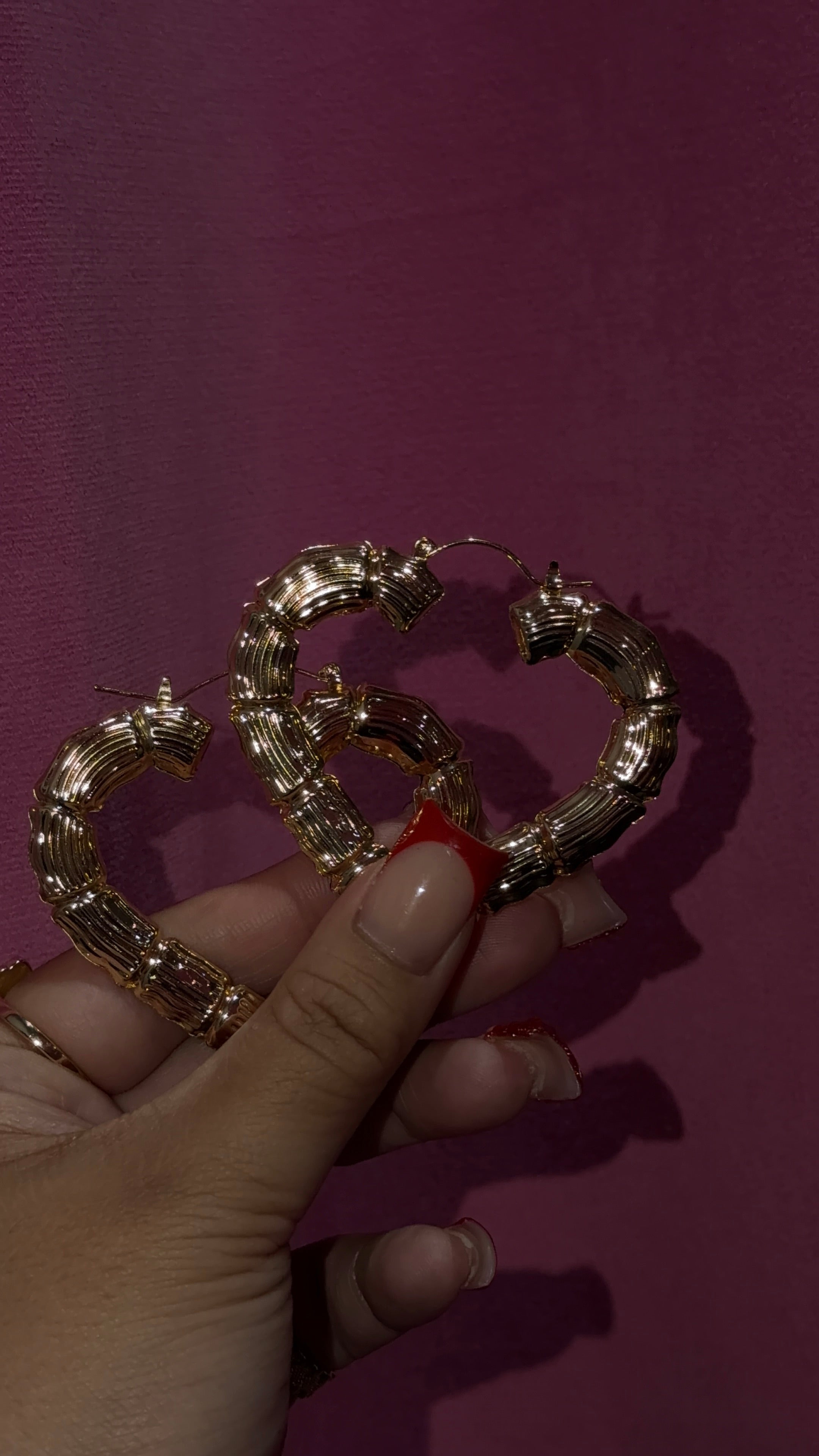 Big Heart Bamboo Earrings