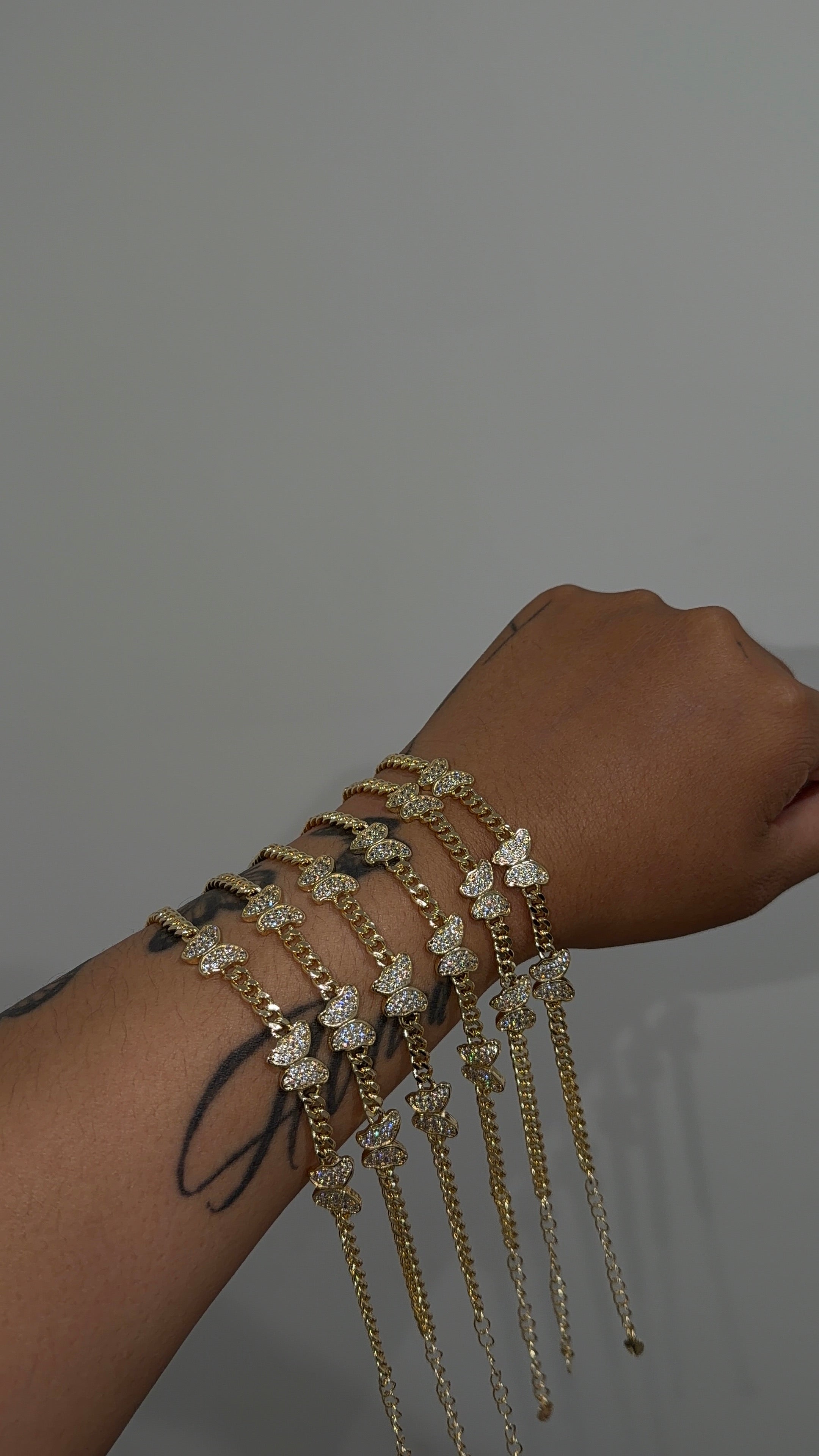 Bling Butterfly Cuban Link Bracelet