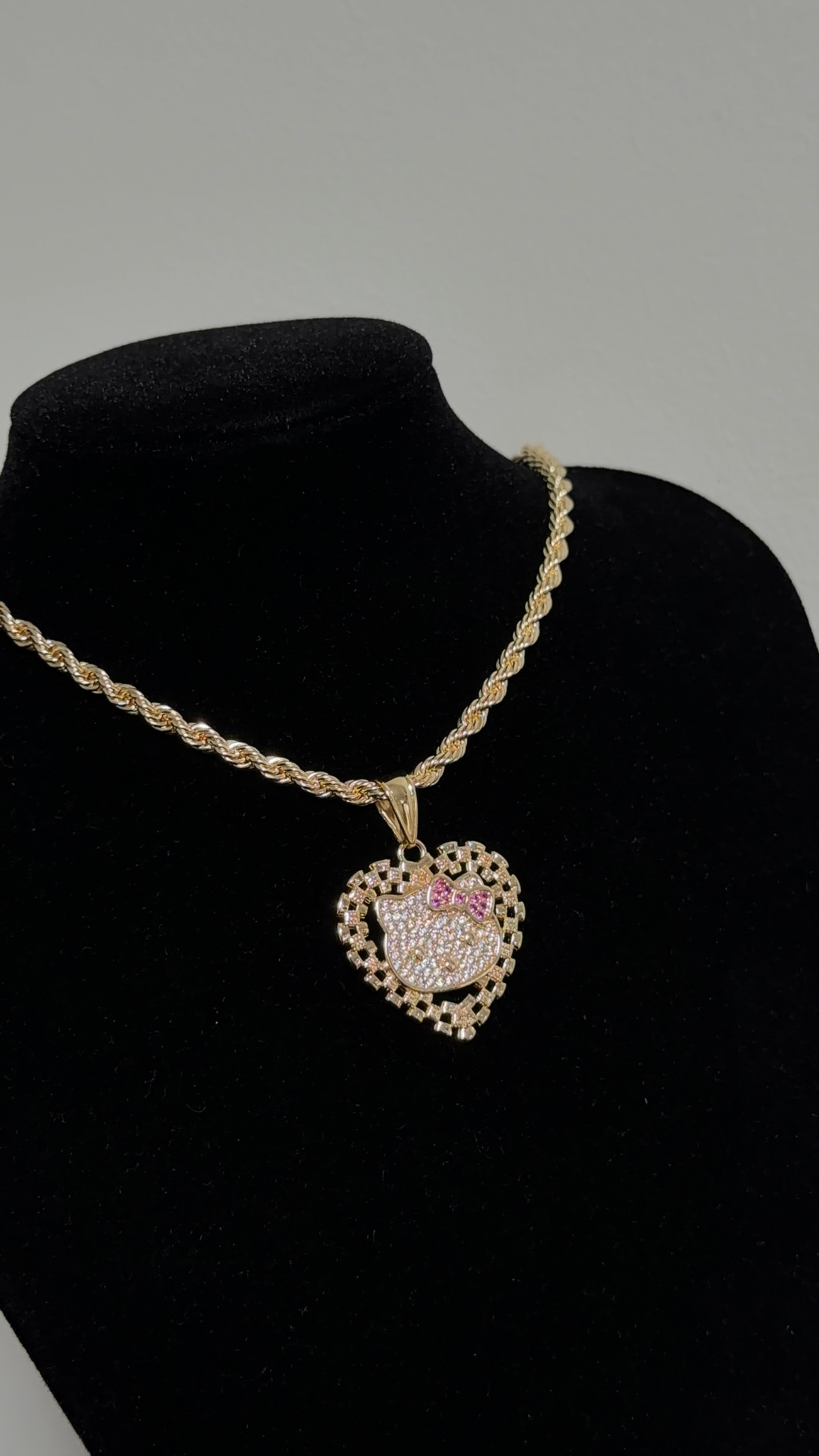Pink Bow Hk Rolex Heart Chain