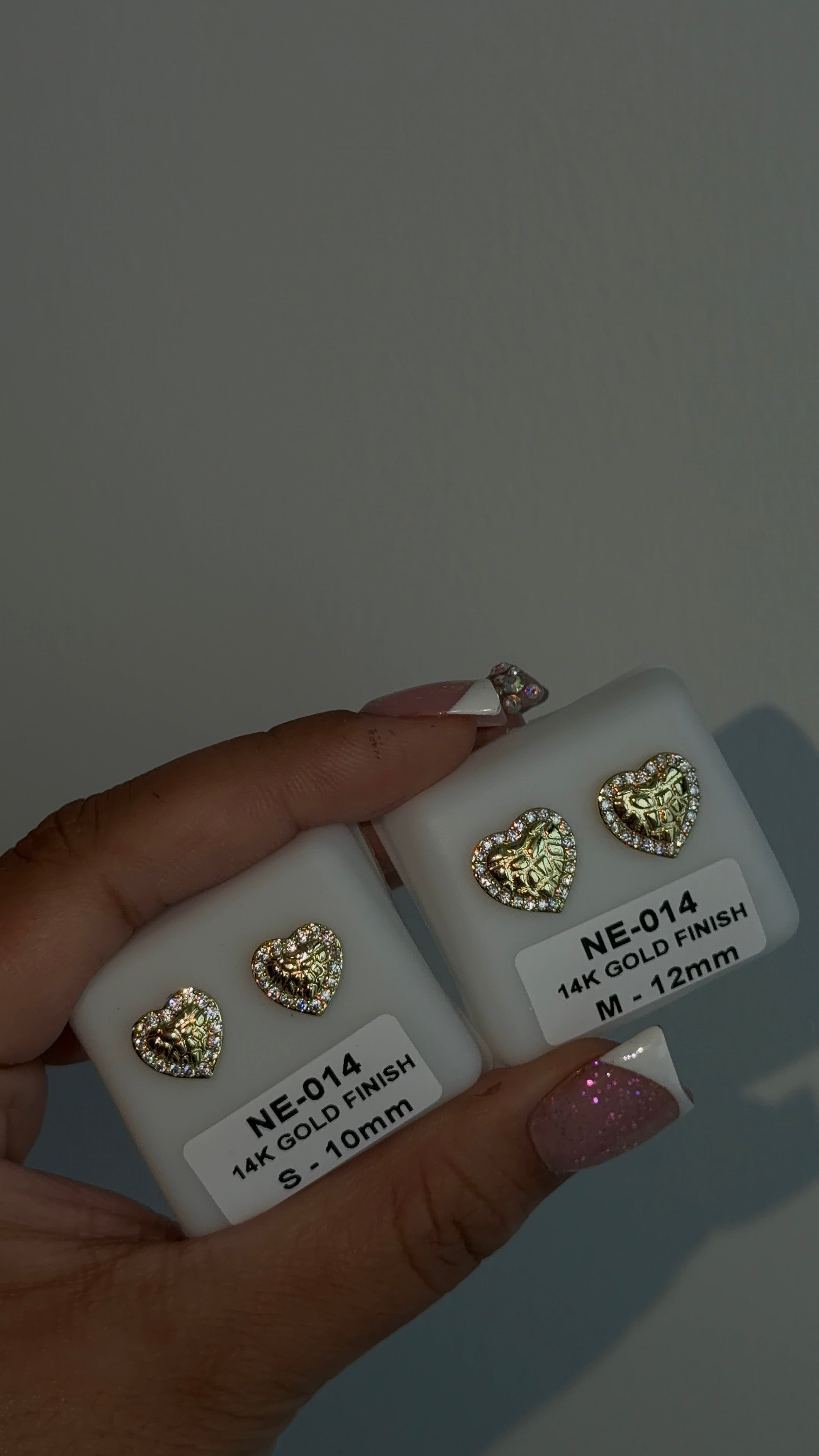 SMALL Diamond Heart Nugget Studs